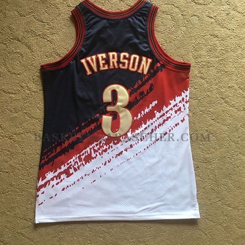 Maillot Philadelphia 76ers Allen Iverson Mitchell & Ness Noir Rouge